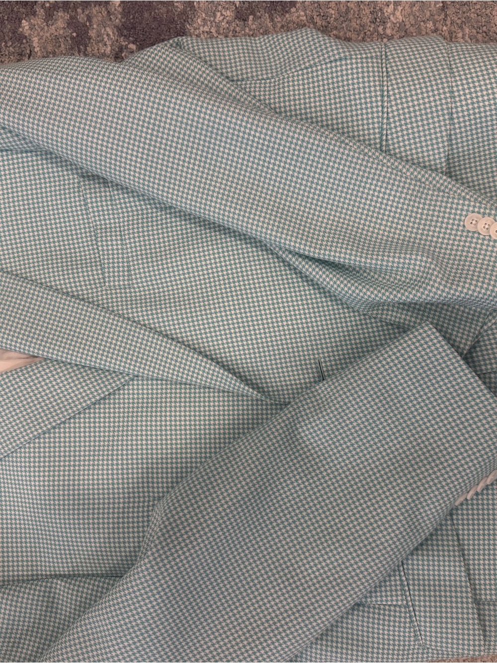 Paul Fredrick Teal Houndstooth Sport Coat